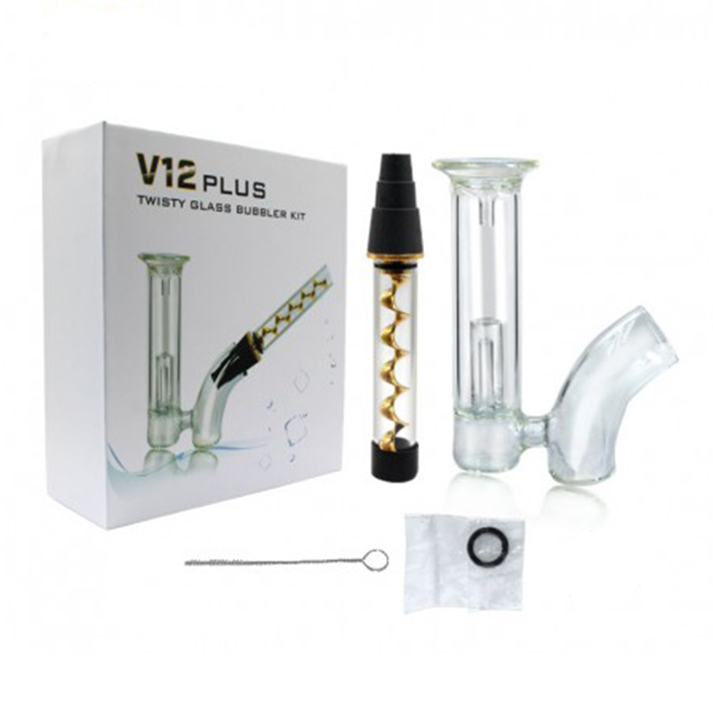 V12 Plus Kit Bubbler 17*128mm Size Metal Tip Glass Twist Smoking Pipe with  Detachable Mouthpiece - China Smoking Set and Dry Herb Tools Set price